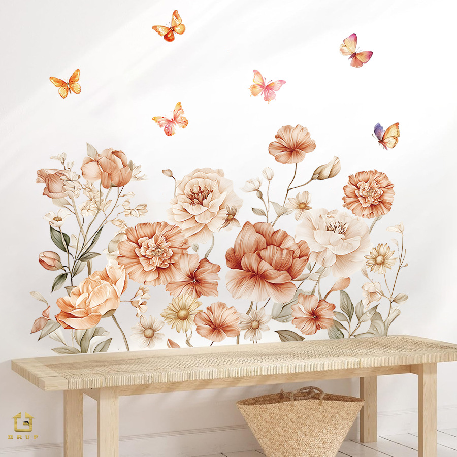 Baby Nursery Plants - Boho aquarel bloemen muurstickers Wildflower bloemen