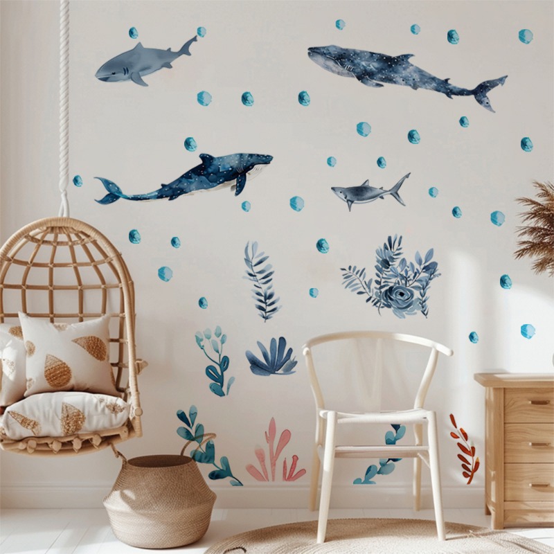 Baby Nursery Ocean - Onderzeese Leven Haai Walvis Muurstickers Oceaan