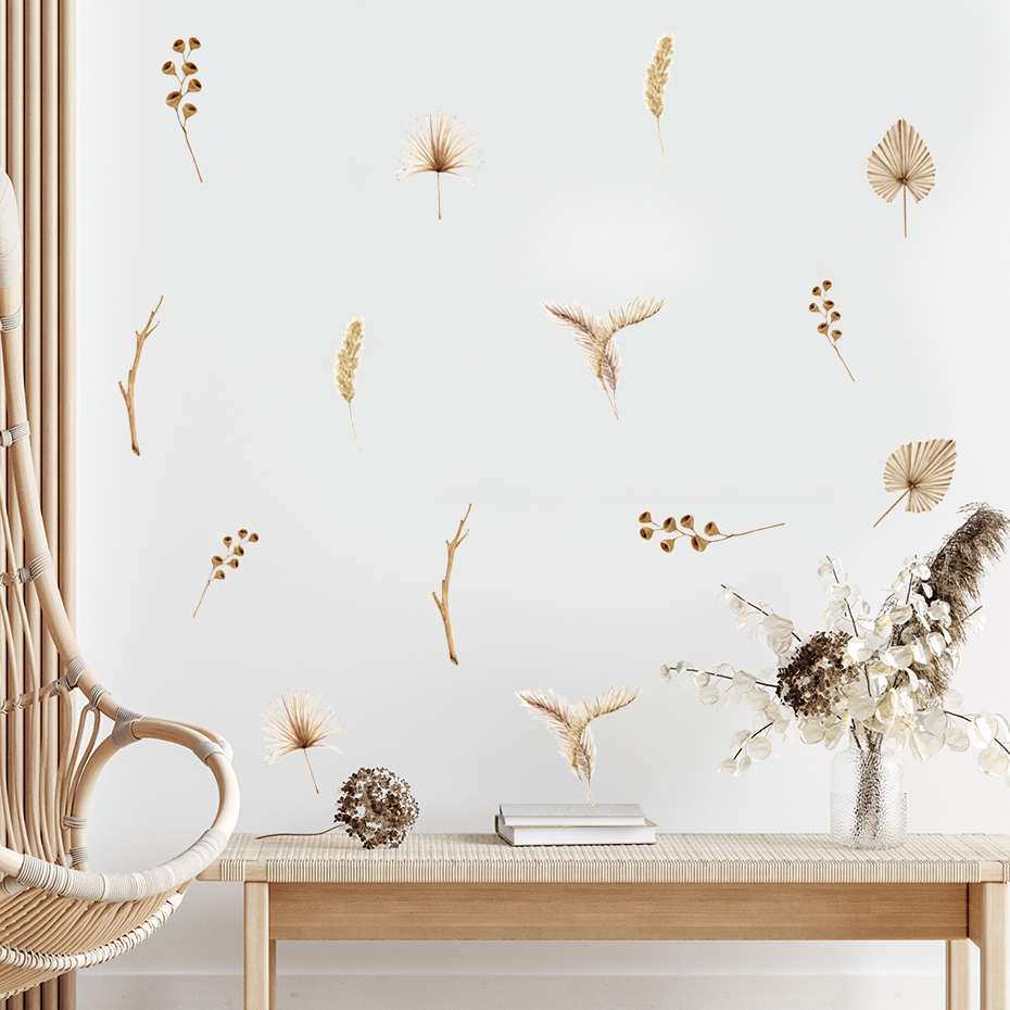 Baby Nursery Plants - Boho Droge Bladeren Katoen Botanische Aquarel