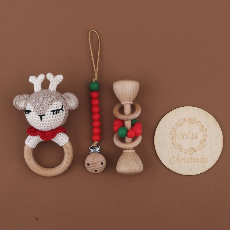 Crib Mobile Musical - 1 Set Gehaakte Bunny Baby Rammelaar