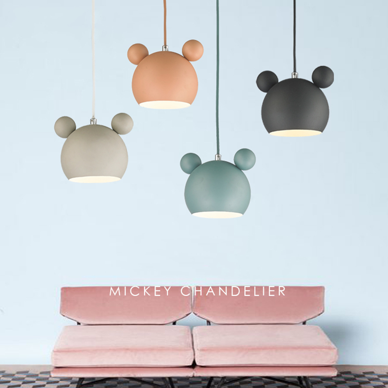 Baby Nursery Light - Moderne Mickey Hanglampen Kleurrijke Ijzeren Hanglamp
