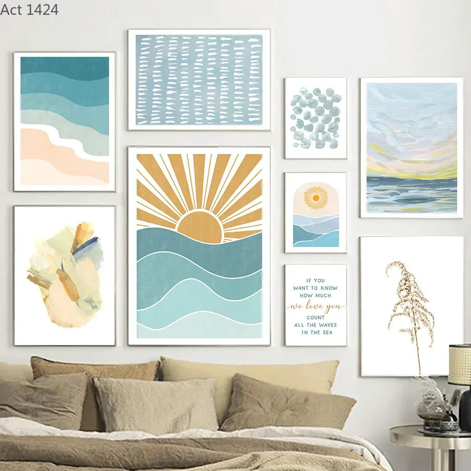 Baby Nursery Ocean - Zonsopgang Zonsondergang Strand Oceaan Citaten Muurkunst