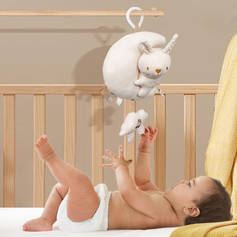 Crib Mobile Musical - U13F Zacht katoenen baby-autostoelhangertje met kalmerende