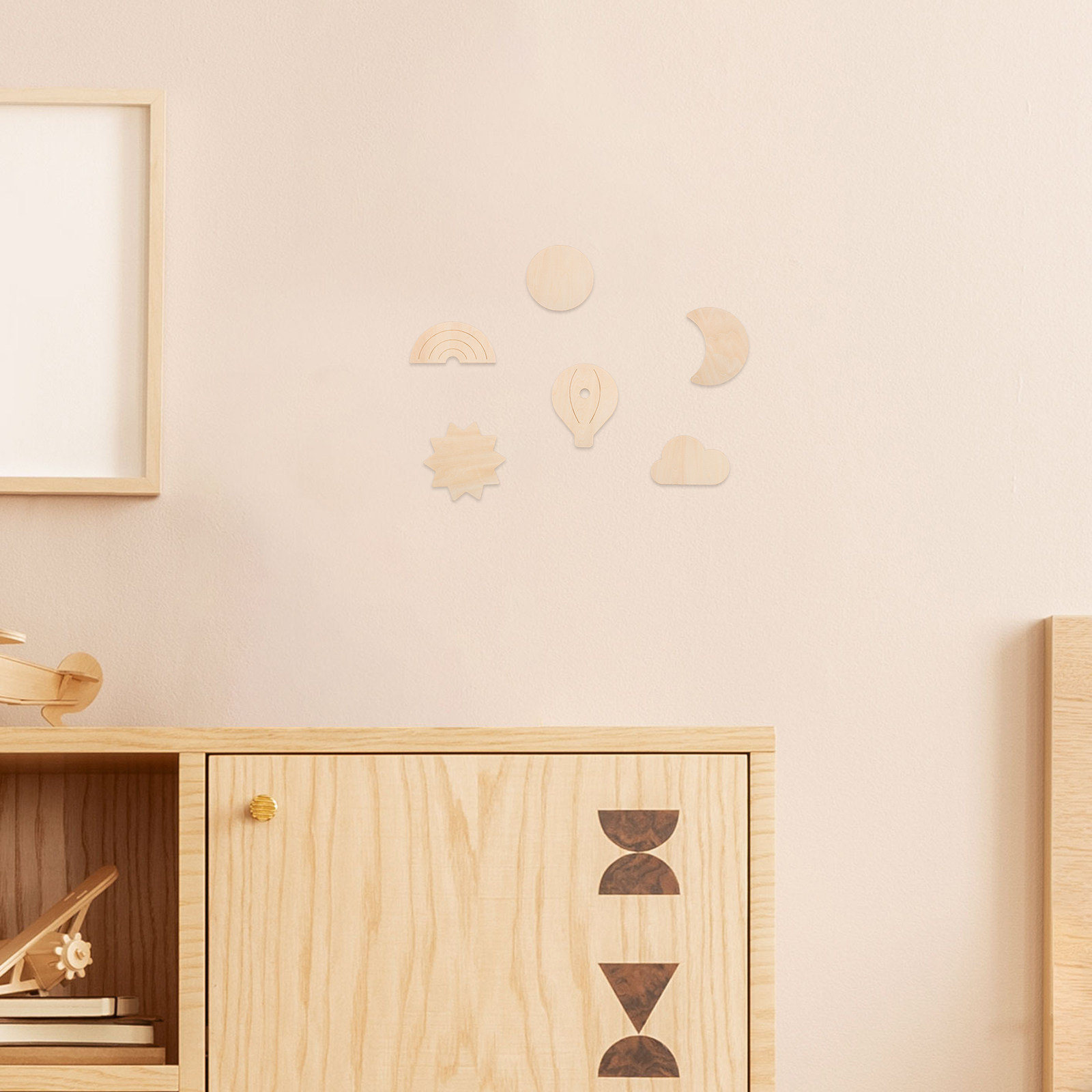 Baby Nursery Hot Air Balloon Theme - 6 stuks houten muurstickers hementhema heteluchtballon