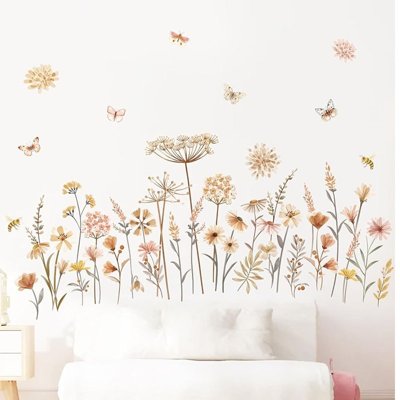 Baby Nursery Plants - Boho paardenbloem bloem muurstickers Wildflower bloemen