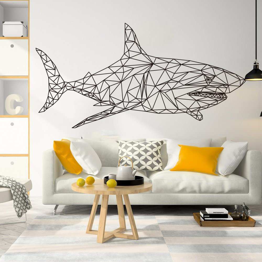 Baby Nursery Under The Sea - Geometrische haai walvis vis oceaan muursticker