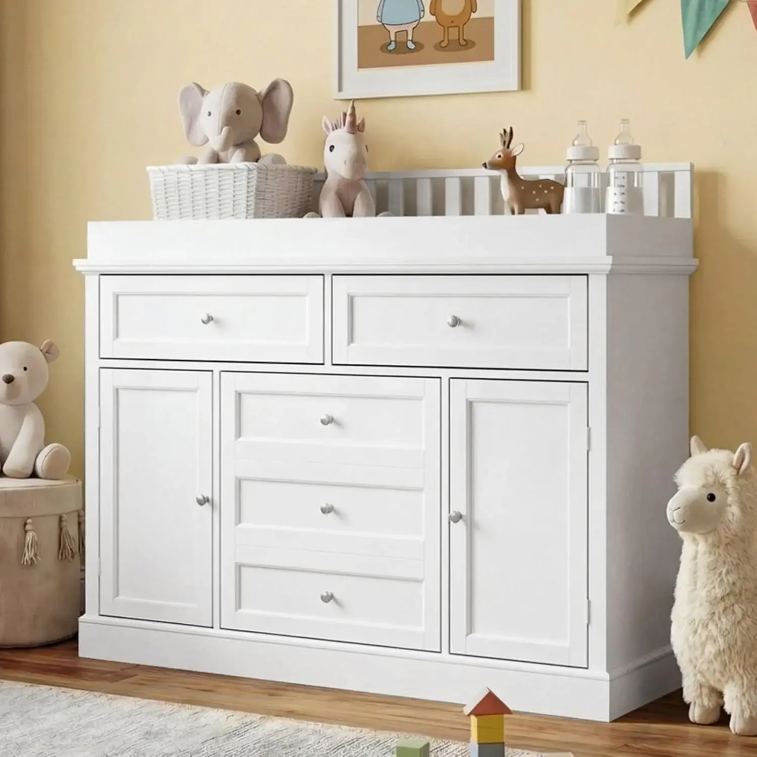 Baby Nursery Dresser Changing Table - 46 Baby commode met verschoningsblad, witte