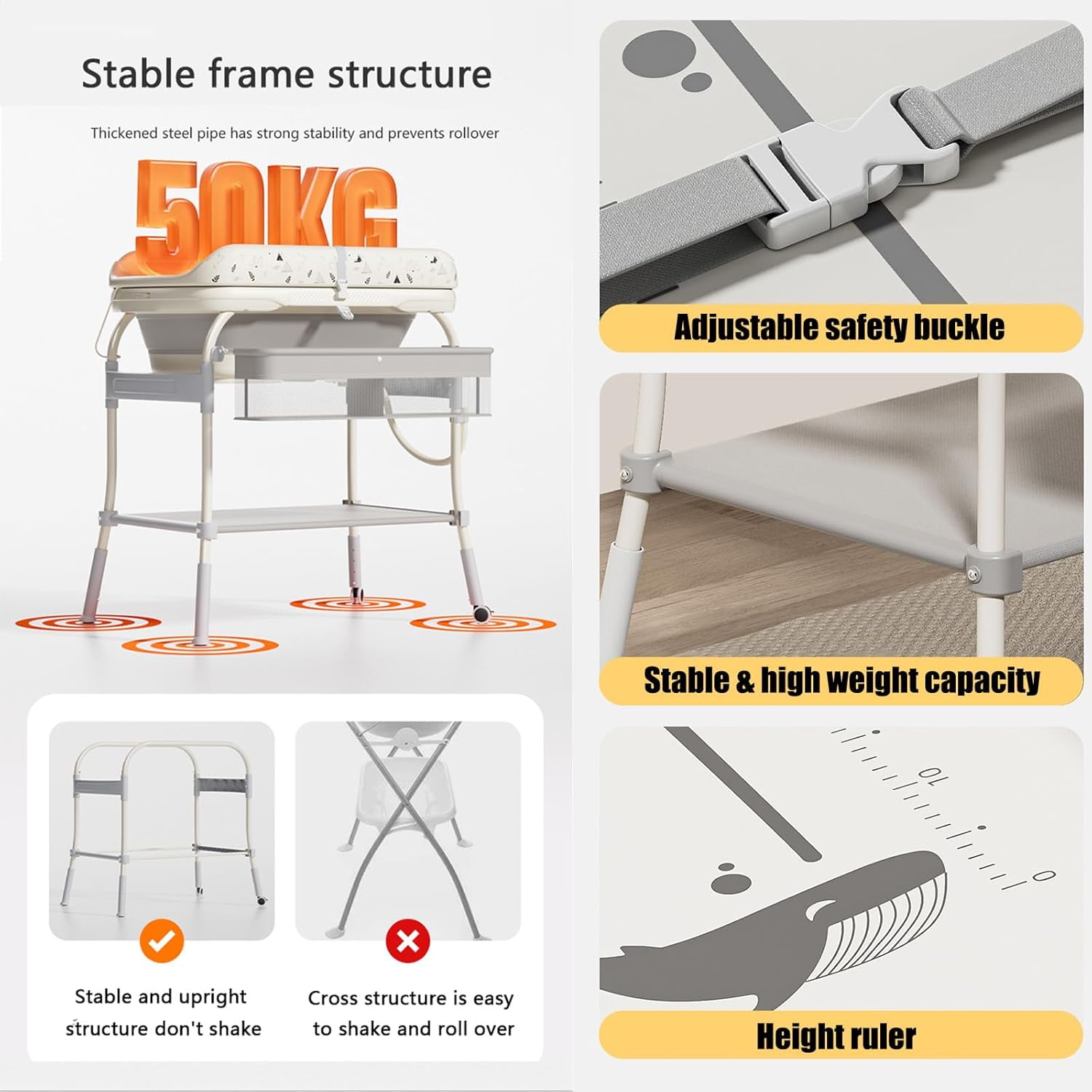 2-in-1 babycommode met bad Opv - Baby Nursery Dresser Changing Table recensie en prijs