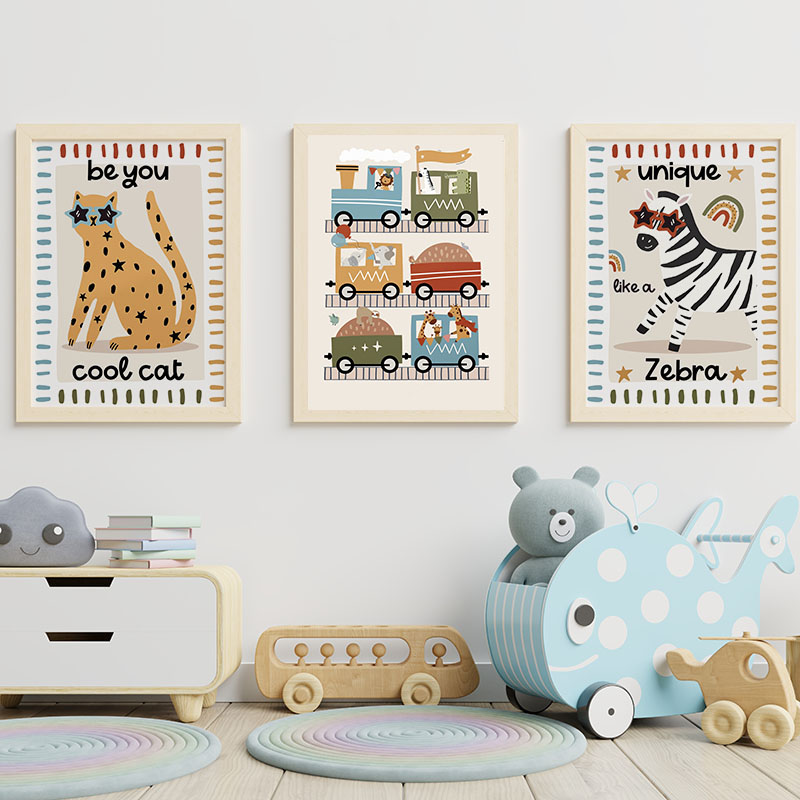 Grappige Cartoon Dieren Auto B - Baby Nursery Animal Pictures recensie en prijs