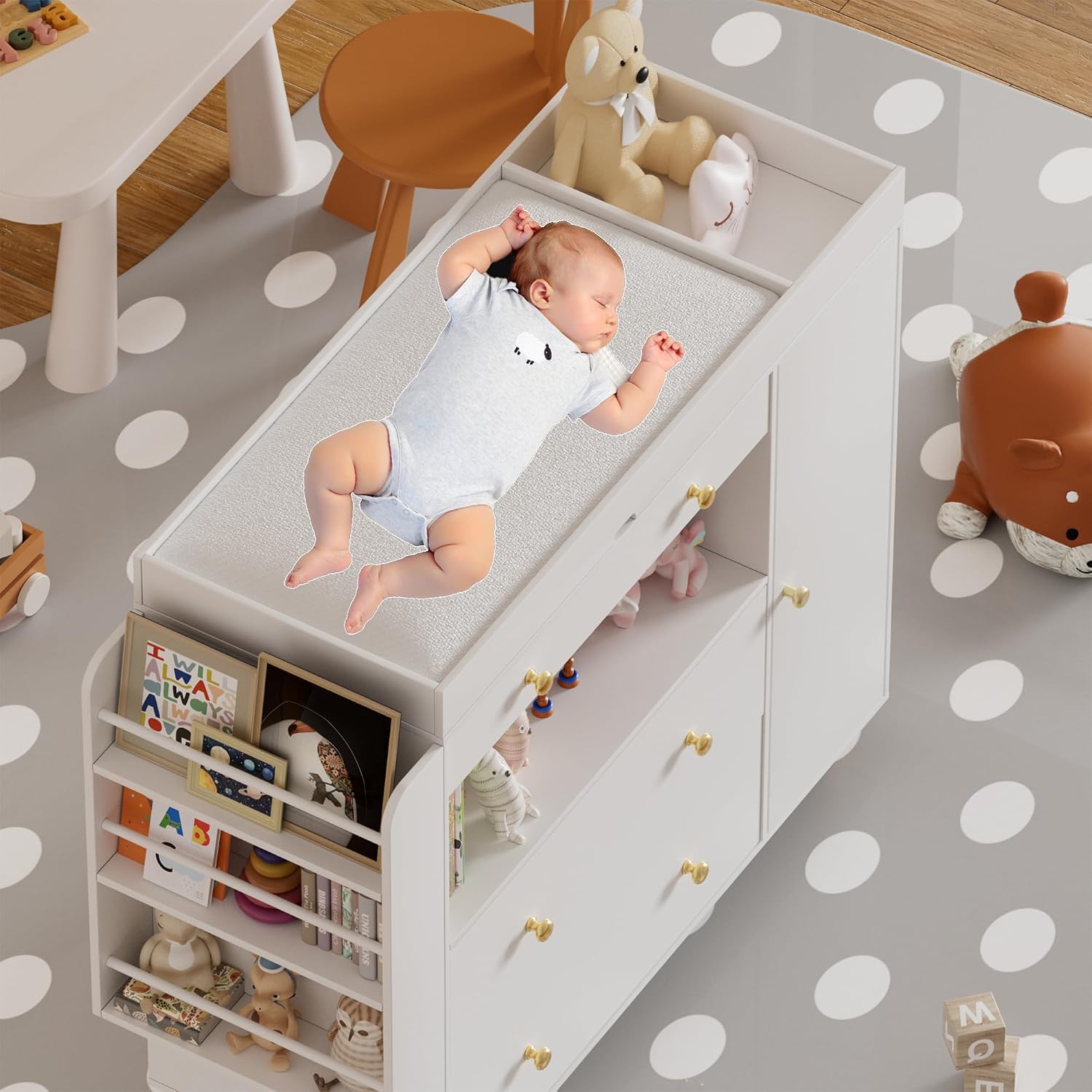 Kinderkast met verschoningskus - Baby Nursery Dresser Changing Table recensie en prijs