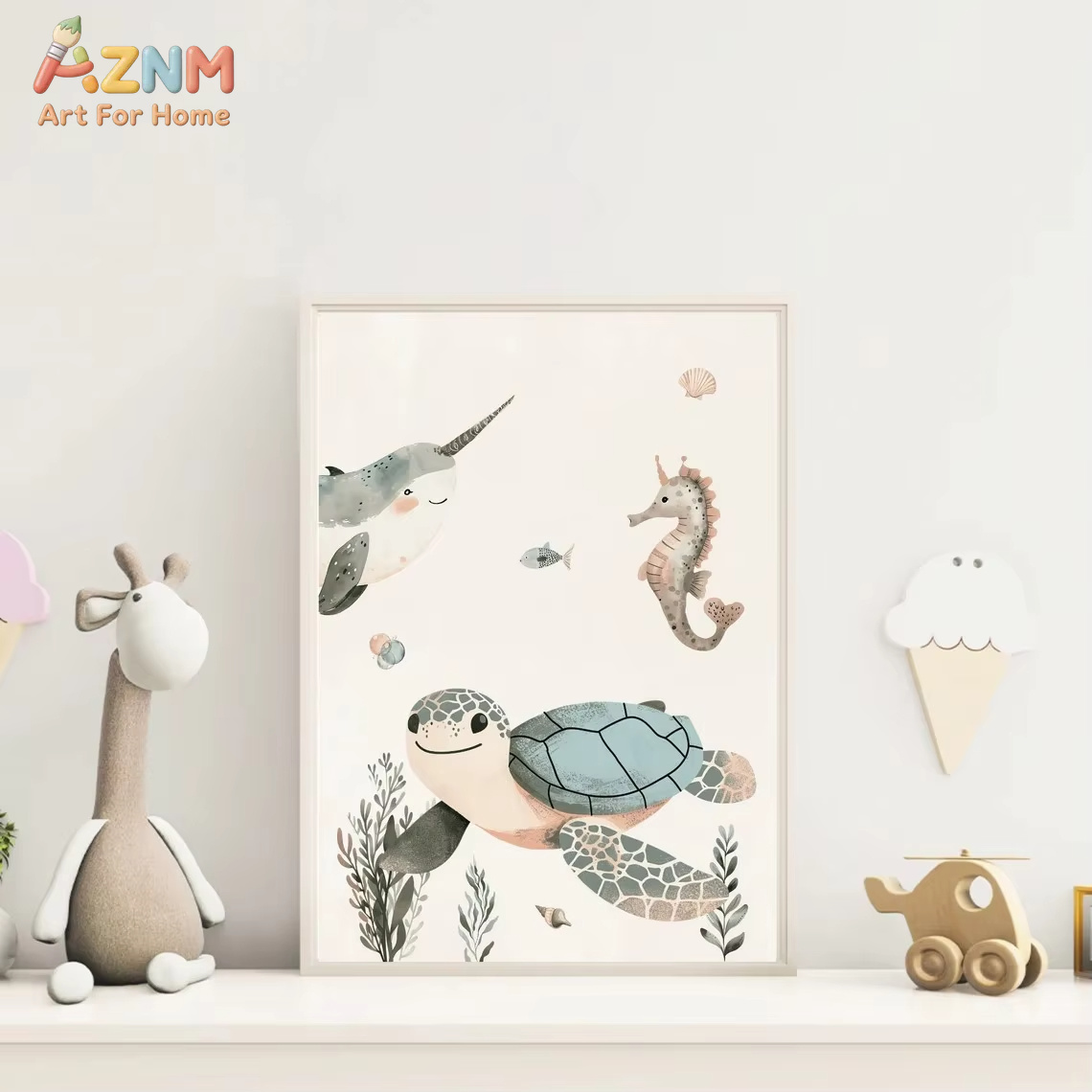 AZNM aquarel schattig oceaandi - Baby Nursery Ocean recensie en prijs