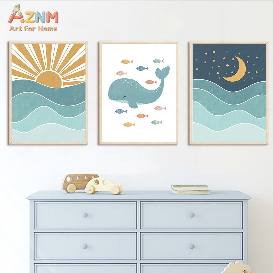 Vis Walvis Zeemeeuw Zonsopgang - Baby Boy Nursery Quotes recensie en prijs