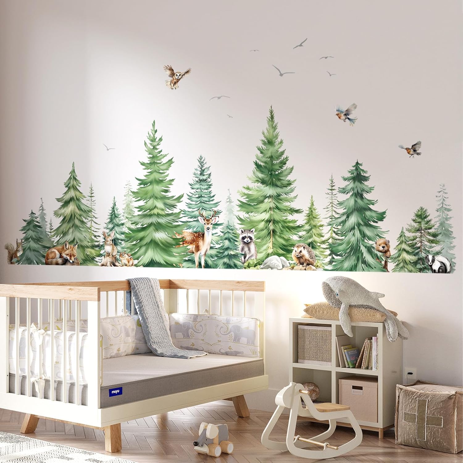 Grote aquarel pijnboom dieren  - Baby Nursery Plants recensie en prijs