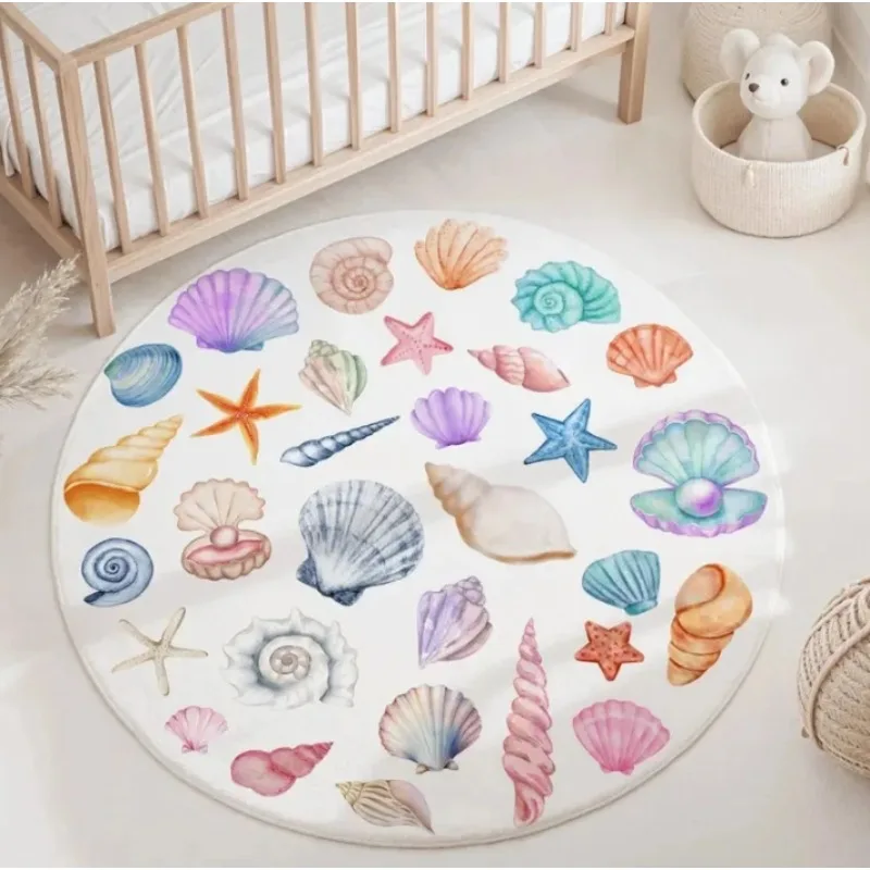Blauwe zeedieren rond tapijt – - Baby Nursery Plants recensie en prijs