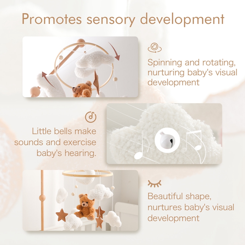 Houten wieg mobiel babybed bel - Crib Mobile Musical recensie en prijs