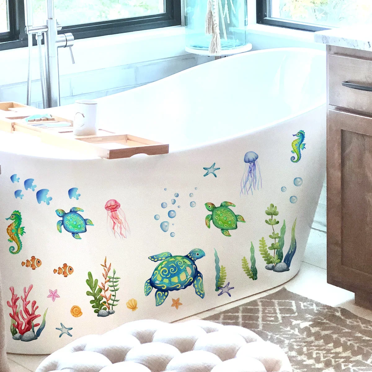 Oceaan muurstickers onder de z - Baby Nursery Under The Sea recensie en prijs