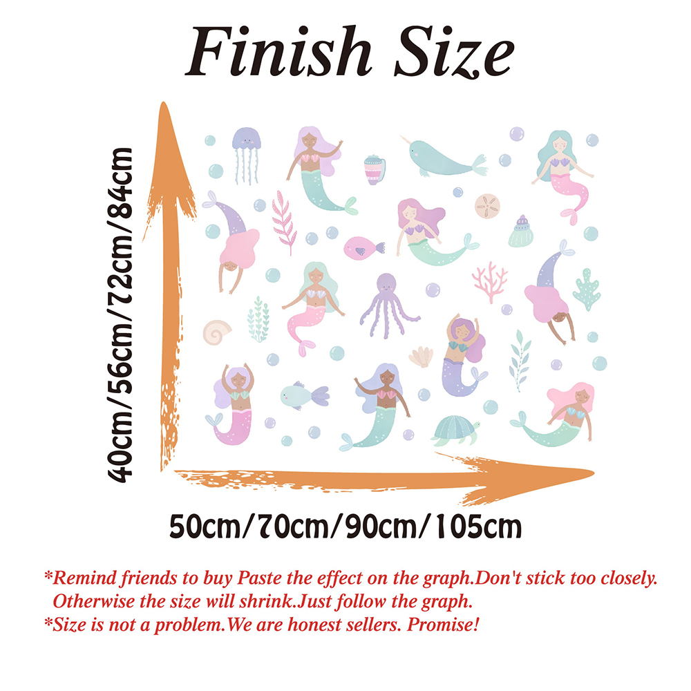 Aquarel zeemeermin muursticker - Baby Nursery Ocean recensie en prijs