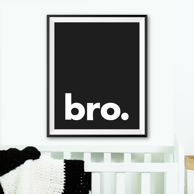 Bro. Print Minimalistische Typ - Baby Boy Nursery Quotes recensie en prijs