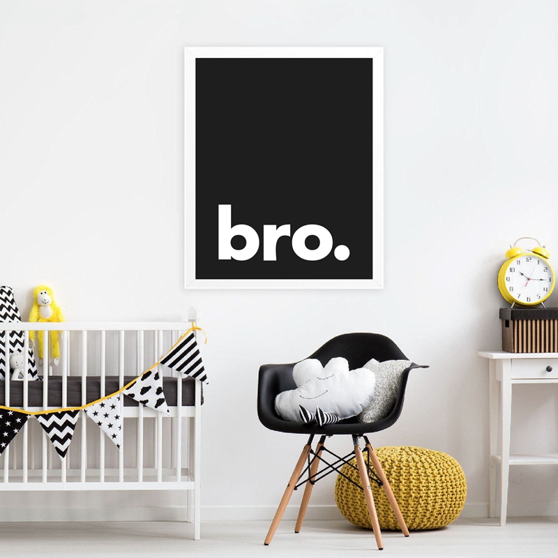 Bro. Print Minimalistische Typ - Baby Boy Nursery Quotes recensie en prijs