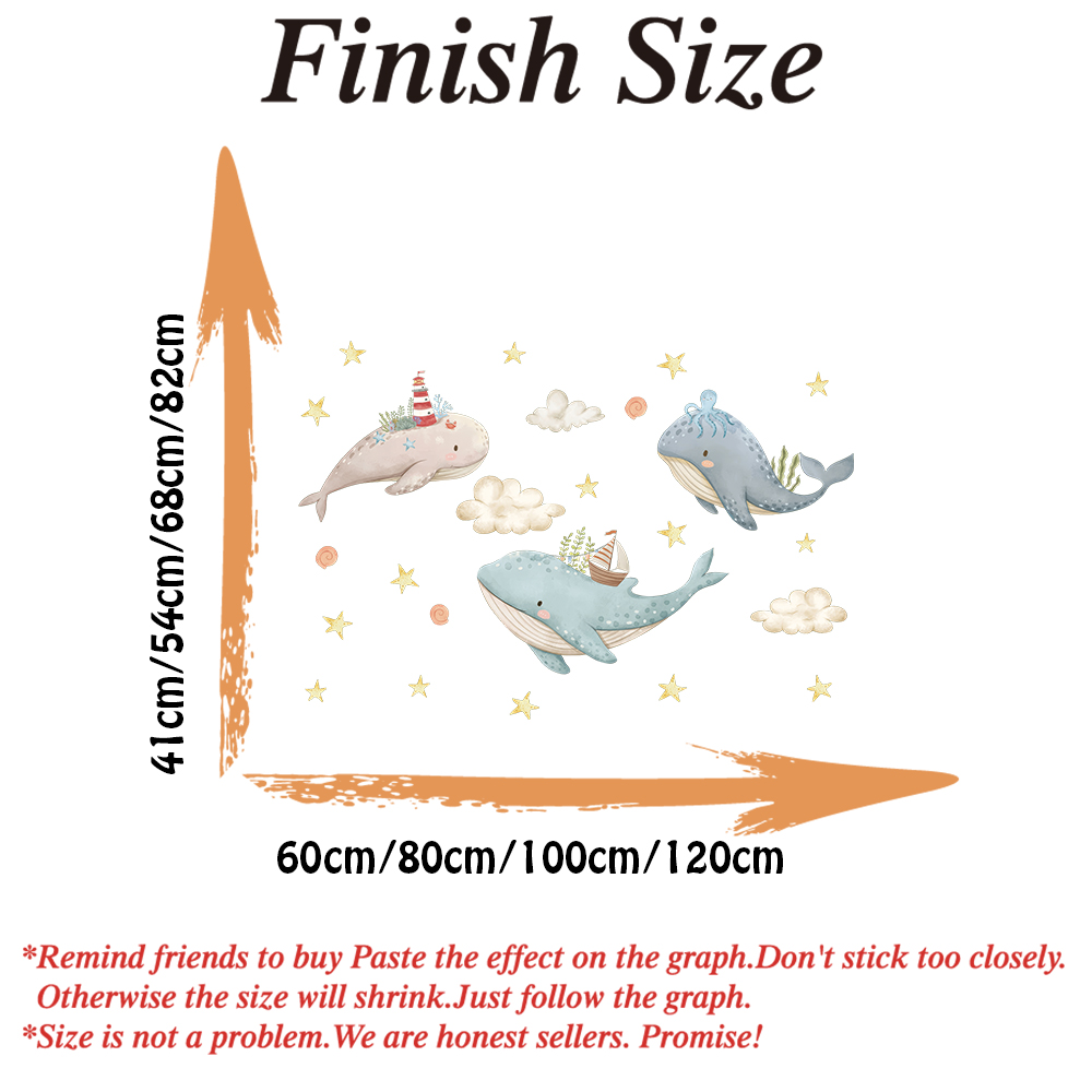 Cartoon Marine Whale Star muur - Baby Nursery Ocean recensie en prijs