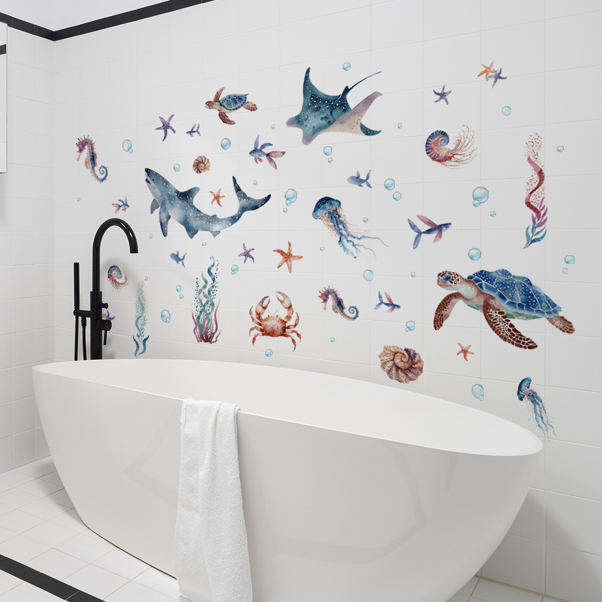 Onder de zee zeeleven muurstic - Baby Nursery Under The Sea recensie en prijs