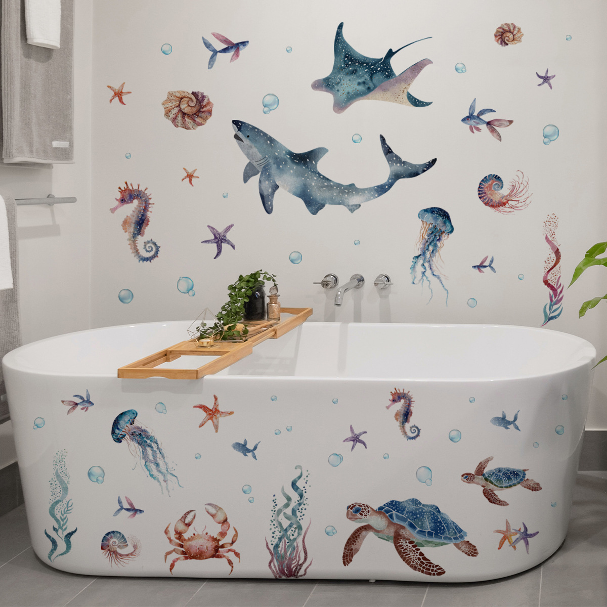 Onder de zee zeeleven muurstic - Baby Nursery Under The Sea recensie en prijs