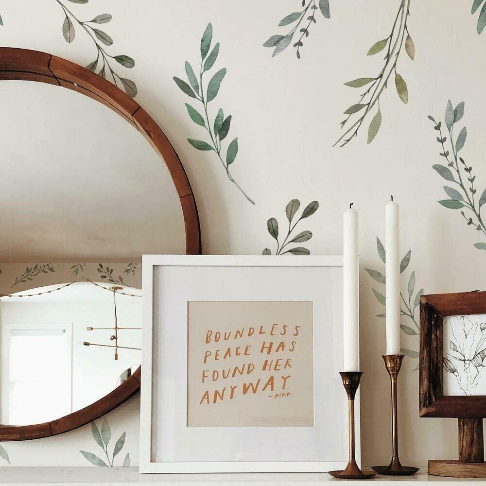 Aquarel Rustiek Land Bladeren  - Baby Nursery Plants recensie en prijs