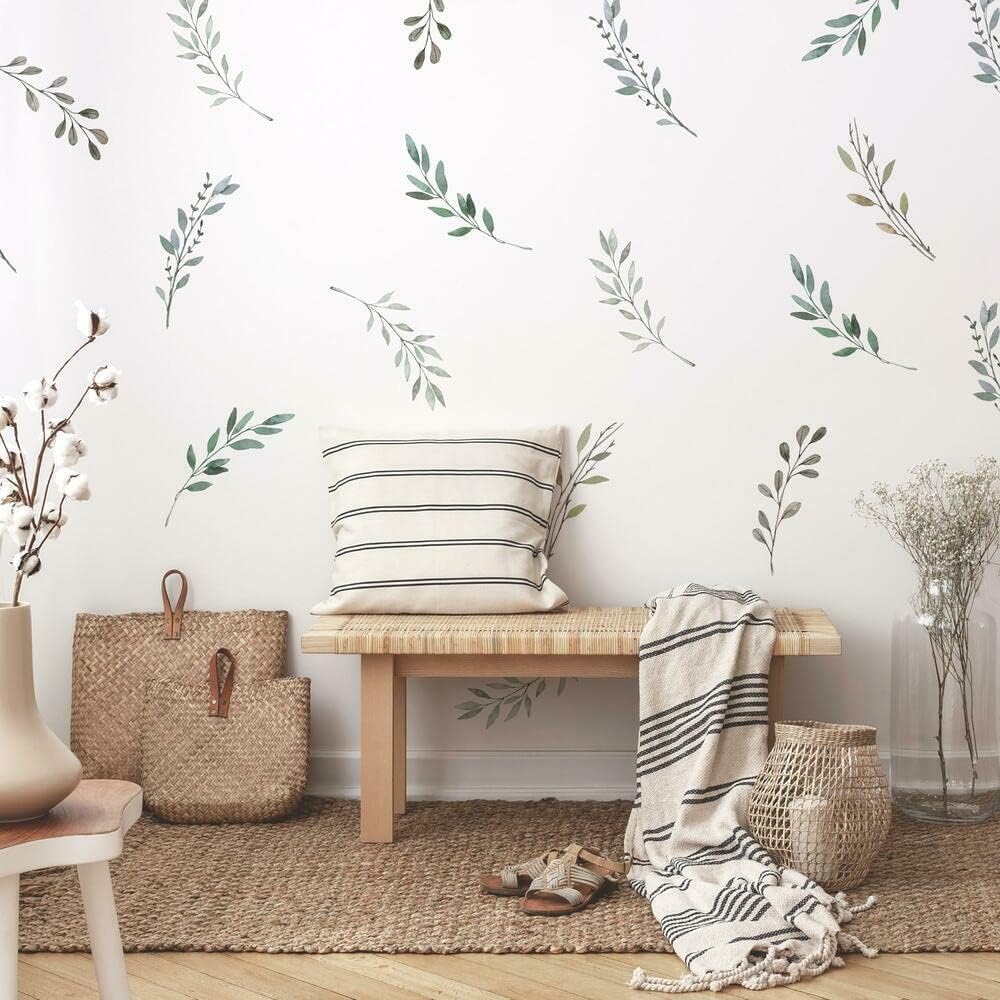 Aquarel Rustiek Land Bladeren  - Baby Nursery Plants recensie en prijs