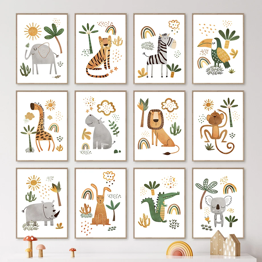 Giraffe Olifant Tijger Zebra T - Baby Nursery Plants recensie en prijs