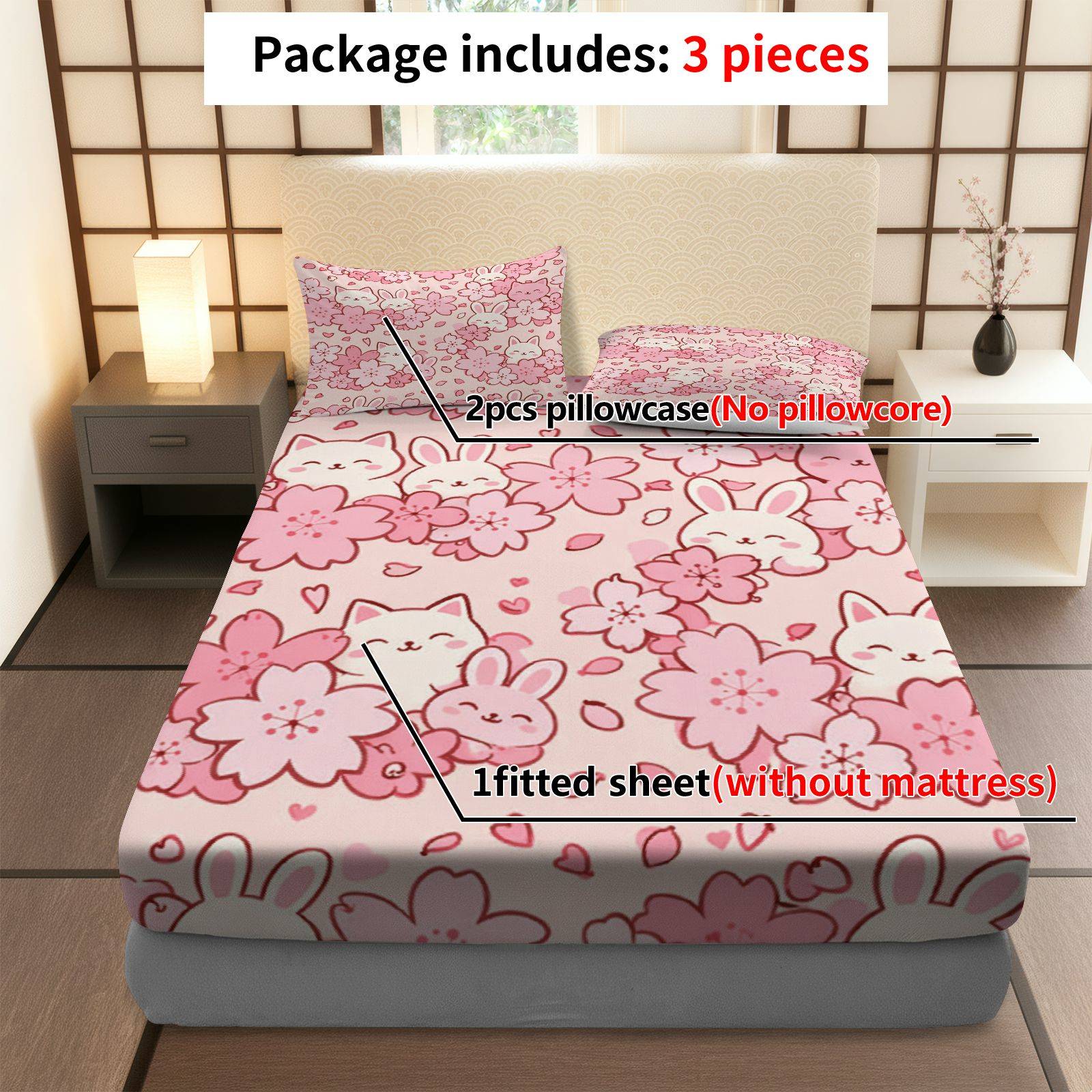 Sakura Rabbit Cat Beddengoedse - Baby Nursery Bedding recensie en prijs
