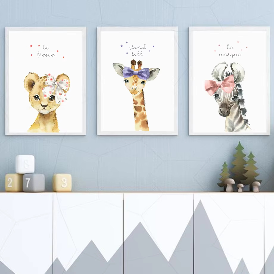 Leeuw Zebra Giraffe Olifant Ni - Baby Nursery Animal Pictures recensie en prijs