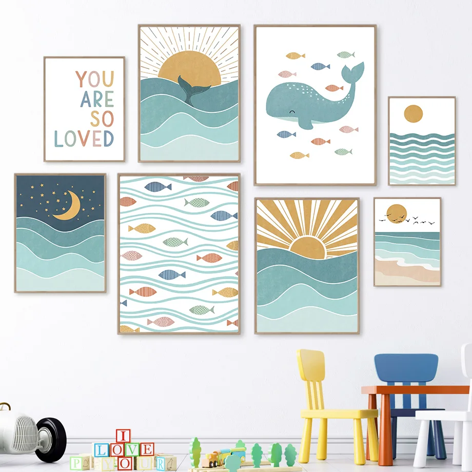 1pc frameloze Vis Walvis Meeuw - Baby Boy Nursery Quotes recensie en prijs