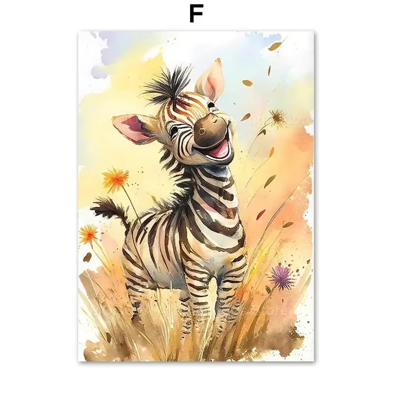 Aquarel Leeuw Giraffe Tijger O - Baby Nursery Animal Pictures recensie en prijs
