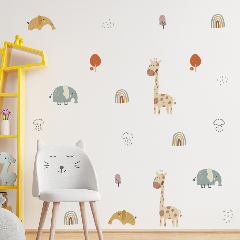 Cartoon Giraffe Olifant Dier M - Baby Nursery Plants recensie en prijs