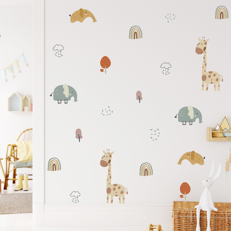 Cartoon Giraffe Olifant Dier M - Baby Nursery Plants recensie en prijs